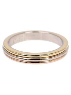Cartier Vendome Louis Wedding Ring WG PG 18k Trinity Gold